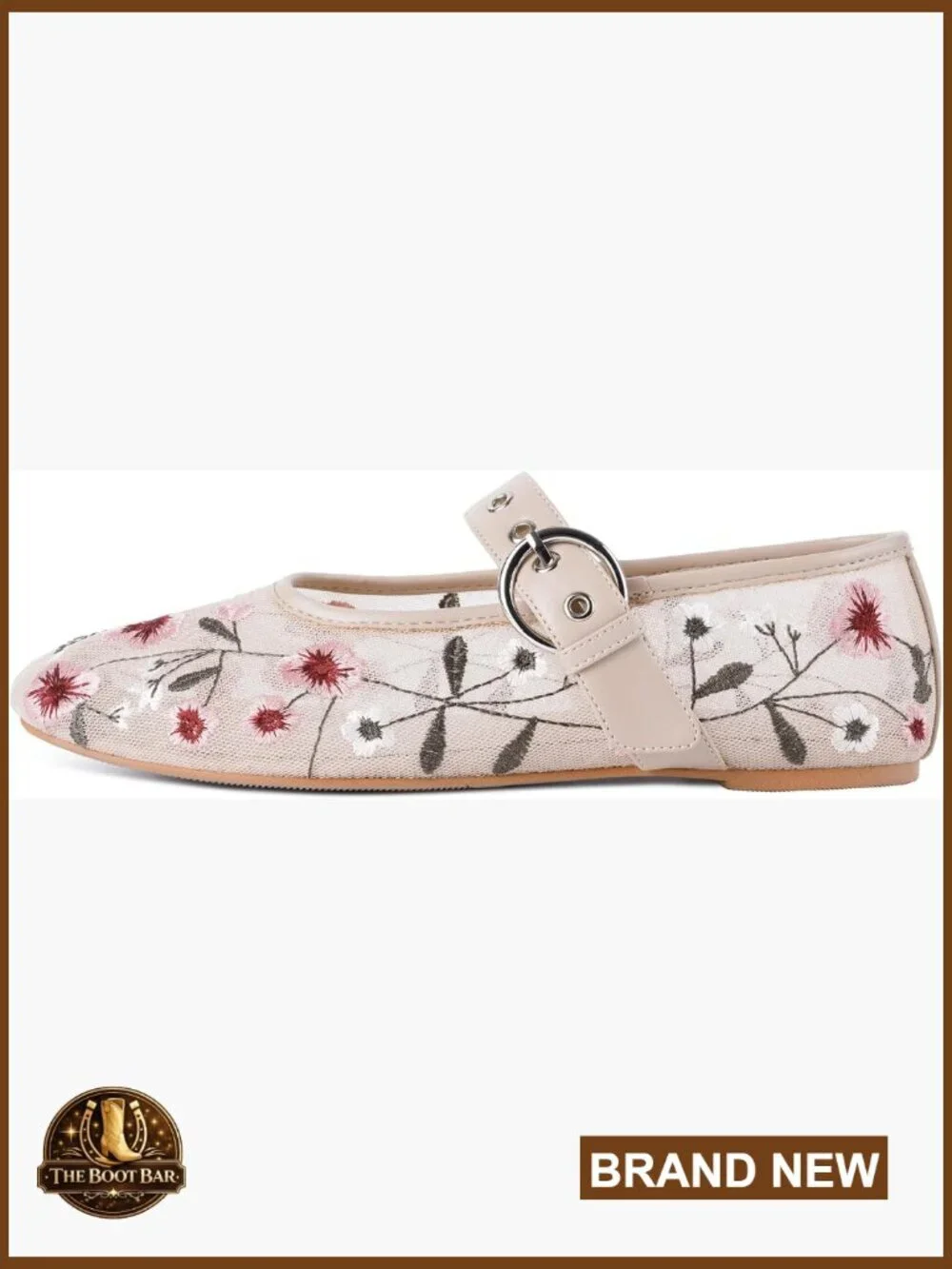 Round Toe Mary Jane Ballet Flats Buckle Strap Slip On Breathable Mesh Womens